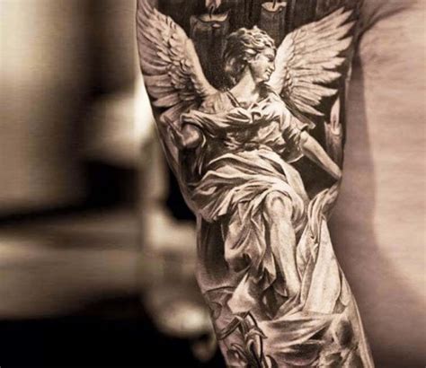 realistic angel tattoo